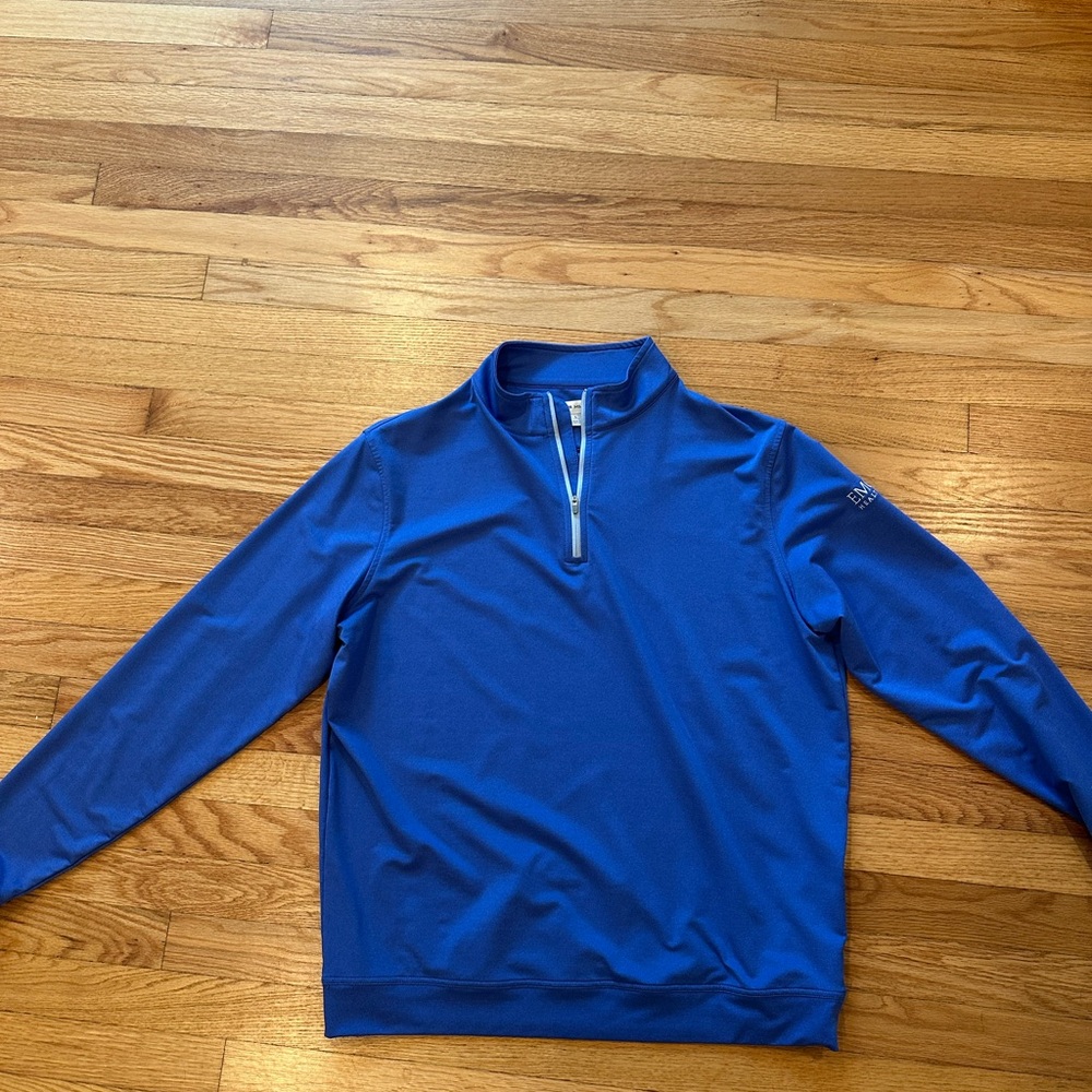 Peter Millar Blue Quarter Zip with Emory Healthcare logo